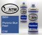 Preview: BMW, Phytonic Blue Pearl, C1M: 400ml Sprühdose + 400ml Klarlack - Set, von ATW Autoteile West.